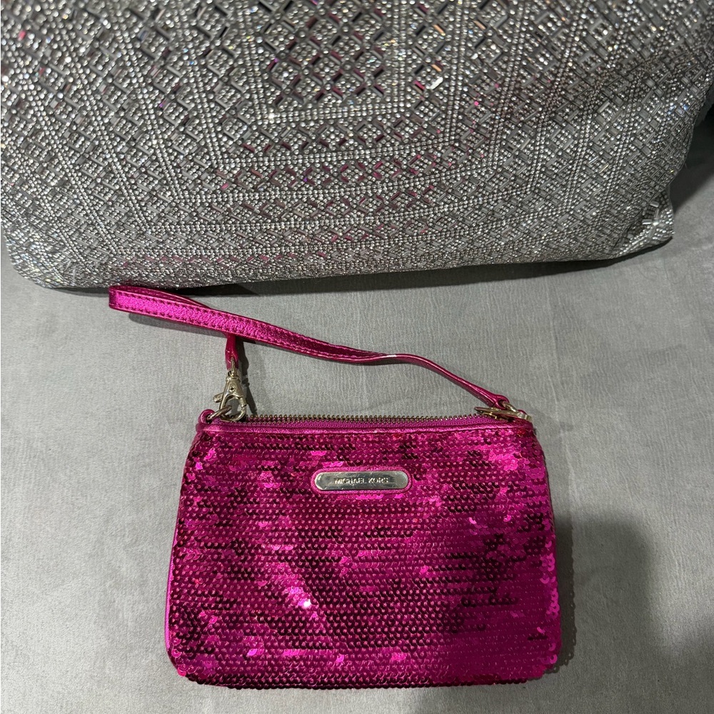 Michal Kors Pink Sequin Wristlet